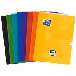 Cahier - Oxford - Duo - 96 pages - Grands carreaux - Coloris aléatoires