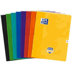 Cahier - Oxford - Duo - 96 pages - Grands carreaux - Coloris aléatoires