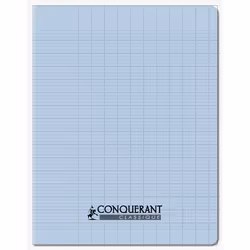 Cahier - CONQUERANT - 17x22 cm - 96 pages - 90g - Grands carreaux Seyès - Bleu ciel