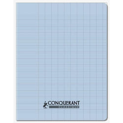 Cahier - CONQUERANT - 17x22 cm - 96 pages - 90g - Grands carreaux Seyès - Bleu ciel