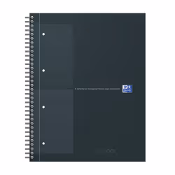 Oxford International, Monochromatique, Noir, A4+, 80 feuilles, 80 g/m², Papier quadrillé