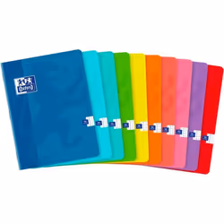 Lot de 10 Cahiers Piqué 17 x 22cm Quadrillé 5x5 96 pages 90g coloris aléatoires