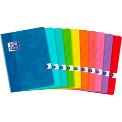 Lot de 10 Cahiers Piqué 17 x 22cm Quadrillé 5x5 96 pages 90g coloris aléatoires
