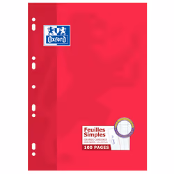 Oxford 100105664, Monochromatique, Rouge, A4, Mat, Universel