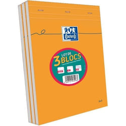 Blocs-notes agrafés A4 - OXFORD - 160p - 80g - 5x5 - Orange