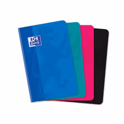 Oxford CLASSIQUE CARNET, Image, Noir, Bleu, Bleu clair, Rose, 192 feuilles, Mat, Papier quadrillé, Livre broché