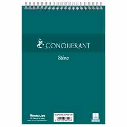 Conquerant 100102740, Monochromatique, Vert, A5, 100 feuilles, 60 g/m², Couverture souple