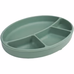 Assiette compartimentée en silicone avec ventouse, idéale pour les enfants. Antidérapante pour éviter les renversements, elle ...
