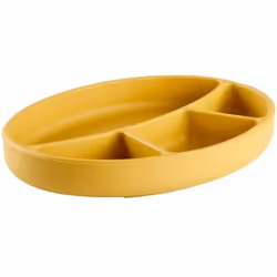Assiette compartimentée en silicone avec ventouse, idéale pour les enfants. Antidérapante pour éviter les renversements, elle ...