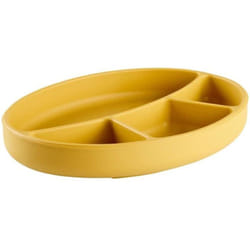 Thermobaby - Assiette ventouse Silicone - Jaune Miel - Compartimentée et antidérapante