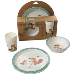 Thermobaby - Mon premier coffret repas micro-ondes Castor - Assiette, bol, gobelet
