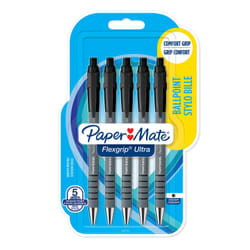 Papermate Flexgrip Ultra Noir Stylo à bille rétractable avec clip Moyen 5 pièce(s)