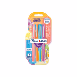 Papermate Flair, Moyen, 4 couleurs, Bleu, Orange, Rose, Violet, Pointe ogive, 1 mm, Bleu, Orange, Rose, Violet