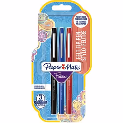 Papermate Flair Original, Moyen, 3 couleurs, Noir, Bleu, Rouge, Pointe ogive, 1 mm, Noir, Bleu, Rouge