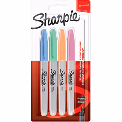 Sharpie 2065402, Bleu, Vert, Orange, Rose, Fibre tip, Fin, 1 mm, Vitrocéramique, Tissu, Cuir, Papier, Plastique, AP