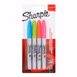 Sharpie 2065403, Bleu, Vert, Orange, Rose, Fibre tip, Fin, 1 mm, Vitrocéramique, Tissu, Cuir, Papier, Plastique, 4 pièce(s)