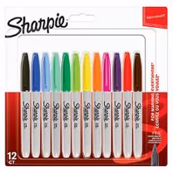 Sharpie 2065404, Multicolore, Fin, 1 mm, Carton, Vitrocéramique, Tissu, Feuille, Cuir, Métal, Papier, Plastique, pierre, Bois ...