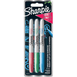 Sharpie 2067103 marqueur indélébile Pointe fine Bleu, Vert, Rouge 3 pièce(s)