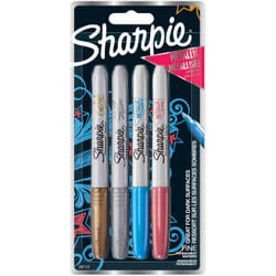 Sharpie 2067107 marqueur indélébile Bleu, Or, Rouge, Argent 4 pièce(s)