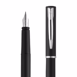 Waterman 2068196, Stylo à bille retractable avec clip, Noir, Acier inoxydable, Bleu, Acier, Ambidextre, Emballage cadeau