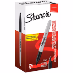 Sharpie Fine, 24 pièce(s), Noir, Pointe fine, Noir, Gris, Rond, Fin