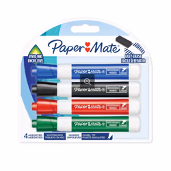 Papermate 2084305, 4 pièce(s), Couleurs assorties, Pointe biseautée, Couleurs assorties, Rond, Ampoule