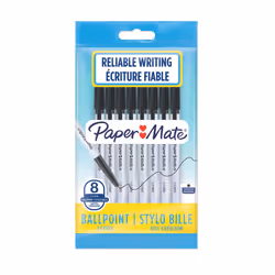 Papermate 2084376, Clip, Stylo à bille, Noir, 8 pièce(s), Moyen