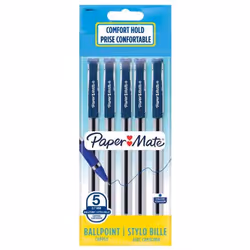 Papermate 2084414, Clip, Stylo à bille, Bleu, 5 pièce(s)