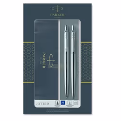 Parker 2093256, Stylo à bille, Porte-mine, Argent, Acier inoxydable, Rond, Moyen