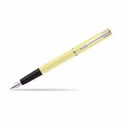 Waterman 2105308, Jaune, Système de remplissage cartouche, Chrome, Plume arrondie, Acier, Ambidextre