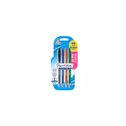 Papermate FlexGrip Gel, Stylos rétractables à encre gel, Noir, Bleu, Vert, Rouge, Noir, Bleu, Vert, Rouge, Caoutchouc, Moyen, ...