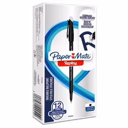 Papermate Replay, Clip, Stylo à bille, Noir, 12 pièce(s), Moyen