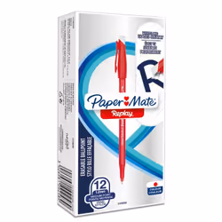 Papermate Replay, Clip, Stylo à bille, Rouge, 12 pièce(s), Moyen