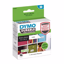 DYMO LabelWriter™ Durable - 25 x 54mm, Blanc, Imprimante d'étiquette adhésive, Polypropylène (PP), Permanent, Universel, -18  ...