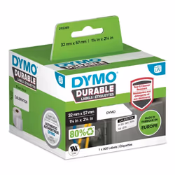 DYMO LabelWriter™ Durable - 57 x 32mm, Blanc, Imprimante d'étiquette adhésive, Polypropylène (PP), LabelWriter Wireless, 4XL, ...