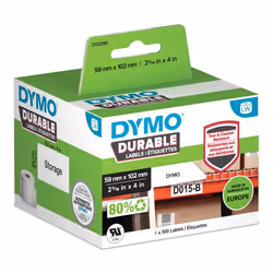 DYMO Durable, Blanc, Imprimante d'étiquette adhésive, Polypropylène (PP), -18 - 50 °C, LabelWriter Wireless, 4XL, SE450, 450  ...