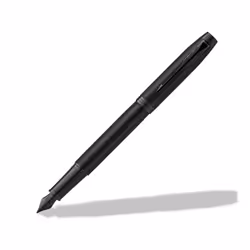 Parker IM Achromatic, Noir, Système de remplissage cartouche, Bleu, Plume arrondie, Acier inoxydable, Fin