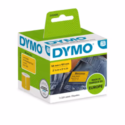 DYMO 2133400, Jaune, Rectangle aux angles arrondis, Amovible, Noir sur jaune, 54 x 110 mm, Universel