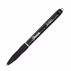 Sharpie S-Gel, Stylos rétractables à encre gel, Noir, Noir, Moyen, 0,7 mm, Ampoule