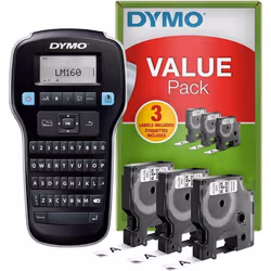 DYMO LabelManager 160 ValuePack, QWERTY, D1, Transfert thermique, AAA, Noir