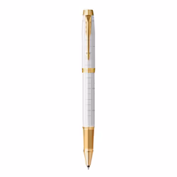 Parker IM Premium, Stylo à bille retractable avec clip, Or, Blanc, Noir, Laiton, Vernis, Fin