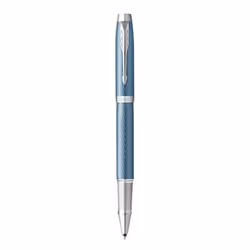Parker IM Premium, Stylo à bille retractable avec clip, Bleu, Gris, Noir, Laiton, Vernis, Fin