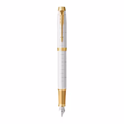Parker 2143649, Or, Blanc, Système de remplissage cartouche, Bleu, Laiton, Vernis, Plume arrondie