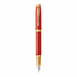 Parker 2143650, Or, Rouge, Système de remplissage cartouche, Bleu, Laiton, Vernis, Plume arrondie