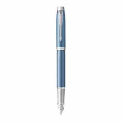 Parker IM Premium, Bleu, Gris, Système de remplissage cartouche, Bleu, Laiton, Vernis, Plume arrondie