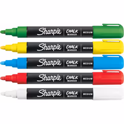 Sharpie 2157733 marqueur à craie liquie Cosse Bleu, Vert, Rouge, Blanc, Jaune 5 pièce(s)