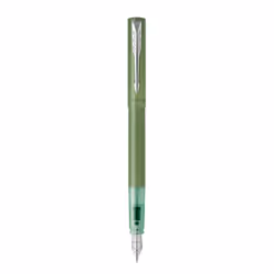 Parker Vector XL, Vert, Système de remplissage cartouche, Bleu, Acier inoxydable, Moyen, Ambidextre