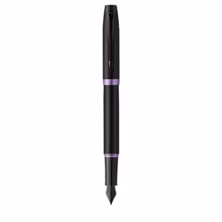 Parker IM Vibrant Rings, Noir, Violet, Système de remplissage cartouche, Métal, Acier inoxydable, Moyen, Ambidextre