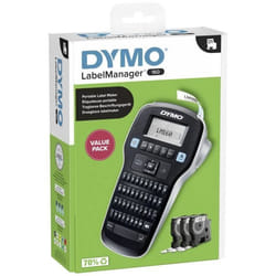 DYMO Labelmanager 160 Value Pack Etiqueteuse adapté pour rubans: D1 12 mm 9 mm 6 mm