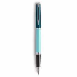Waterman Hémisphère, Vert, Bleu, Vernis, Acier inoxydable, Moyen, Ambidextre